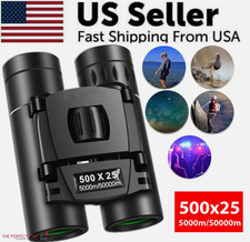 500x25 Portable HD Zoom Powerful Binoculars Day Low Night Optics Hunting Outdoor