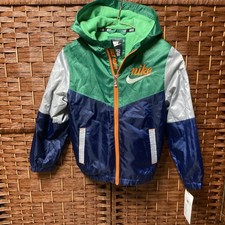 Nike Boys Zip Up Jacket Hoodie Size Large Blue Green Orange
