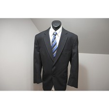 Jos. A. Bank 100 WOOL Suit Set Men Size 44R 38x30 Black Pinstripe 2-Button EUC