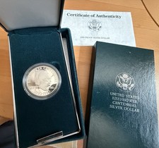 USA: Silver Dollar 1990, Eisenhower Centennial Coin, Proof, 24,06g Silber