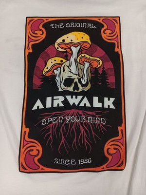 Airwalk Long Sleeve T-shirt Skull Mushroom Logo Graphic 2XLarge