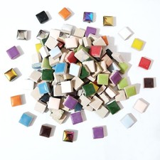 100 Pieces Square Mosaic Tiles for Crafts Bulk - 12mm - 100Pcs, Mix Color
