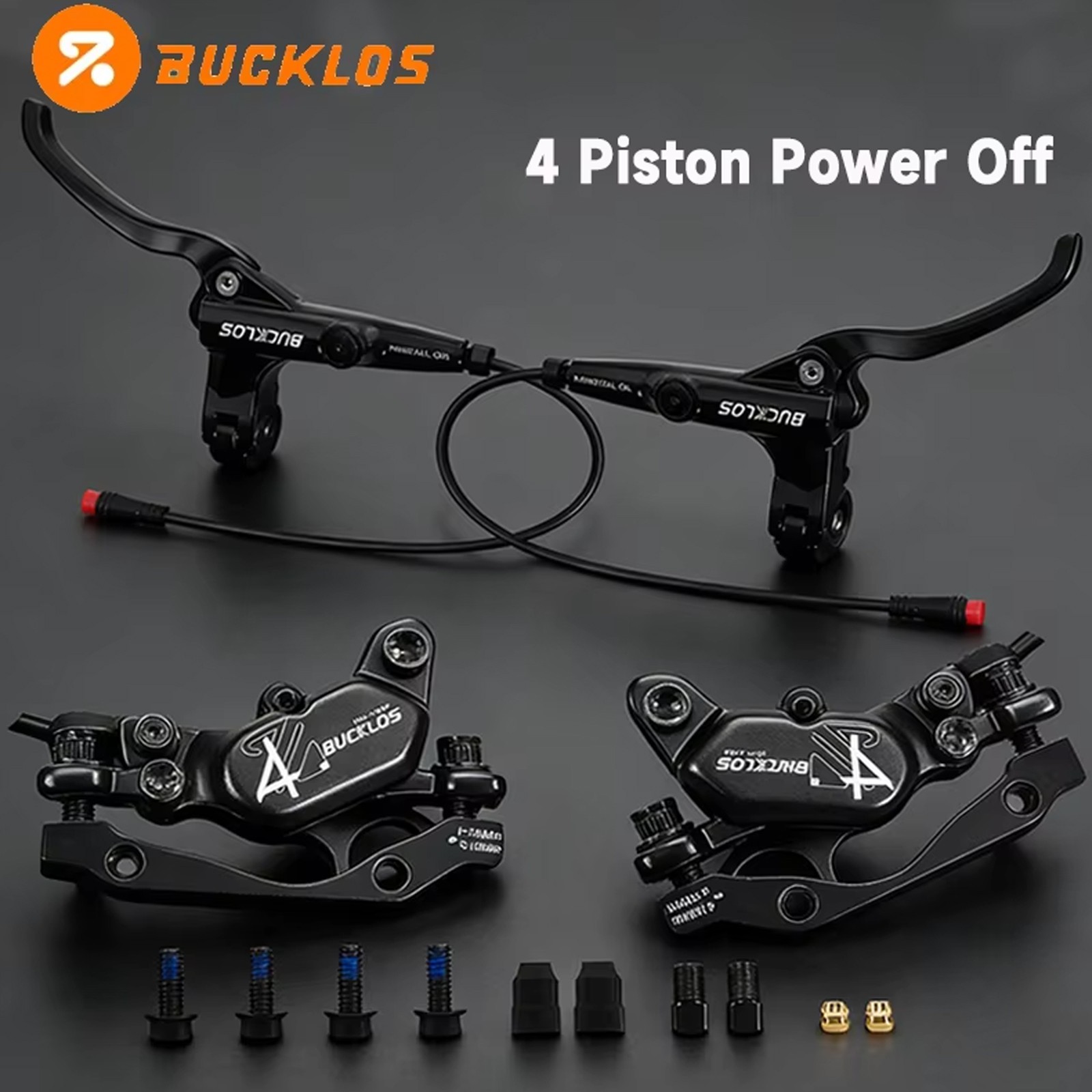 HD-E735 E-Bike freno a disco idraulico con 4 pistoncini anteriore e posteriore 1150 e 1950 mm