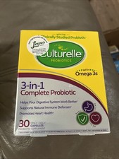 Culturelle Probiotics Omega-3 3-in-1 Complete Probiotic 30 Capsules Exp 03-26