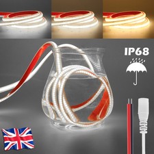 12V COB LED Strip Light Self Adhesive Tape Cuttable Waterproof Submersible Rope
