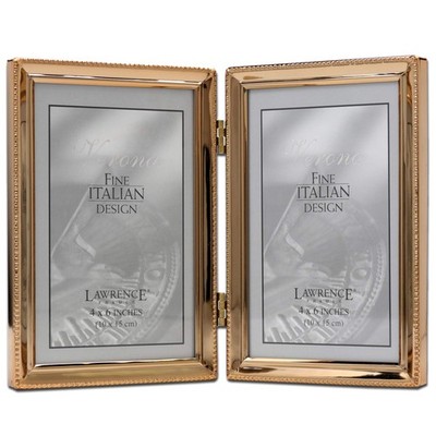 Lawrence Frames 11746D Classic Bead Picture Frame 4X6 Double Gold