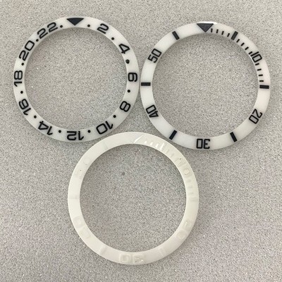 38MM Ceramic Watch Bezel Embossed White Insert Ring for Wristwatch Repair Part