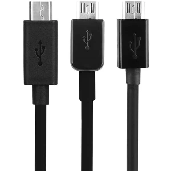 Paquete de 3 cables AT&T (9 pulgadas/4 pies/6 pies) - Micro USB - Negro Foto 3 de 3