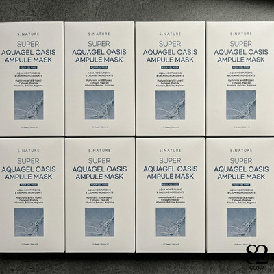 S.Nature Super Aquagel Oasis Ampule Mask 10pcs Hydrating Soothing Glow K-Beauty