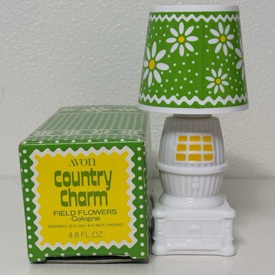 Vintage NOS 1971 Avon Country Charm Field Flowers Lamp Decanter/Cologne With Box