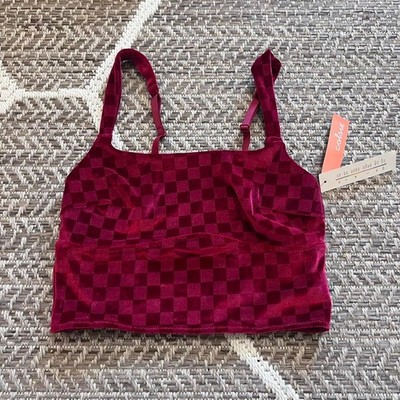 Colsie checkered red bralette size Small