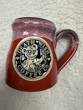 Death Wish Coffee Deady Teddy Bear Mug Collectible Pottery Valentines Day 2017