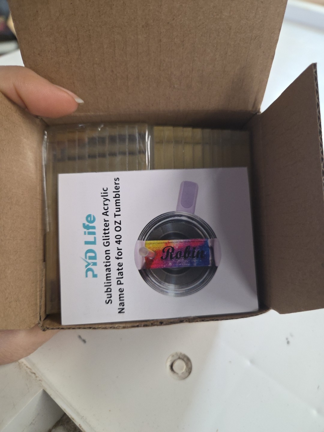 PYD Life Sublimation Acrylic Name Plate  For Stanley Cup  20 Pack