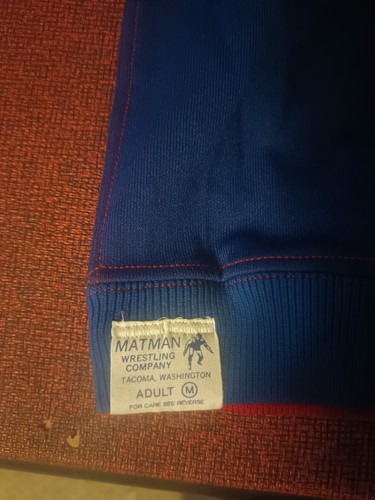 Vintage Matman Wrestling Singlet Reversible Red Blue Sz Adult M Nwt - Picture 2 of 3