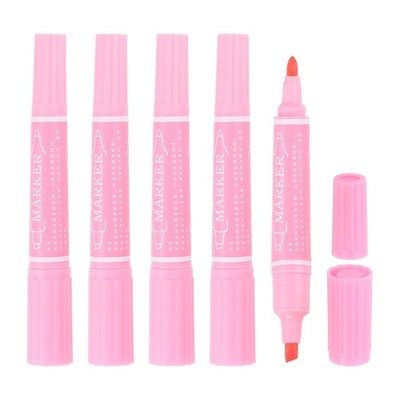 5 Pcs Art Marker Pen Double-Ended Colored Pen Dual Sketch Marker, Pink