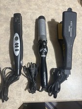 Lot Of 3 Items: Ceramic Hair Straightener, Crimper, And Curling Iron