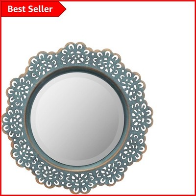 Charmanter 12,5'' runder Metall Spitze Wandspiegel mit abgeschrägter Glasreflexion