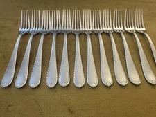 Set of 12 Hampton Rachelle Frost DINNER FORKS Stainless Flatware 18/10 KOREA
