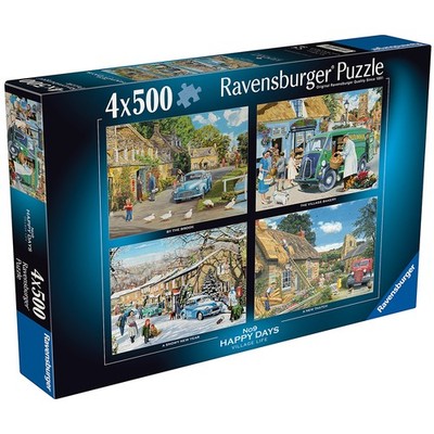 Ravensburger Puzzle Happy Days Nr. 9 Dorfleben 500 Stück x4