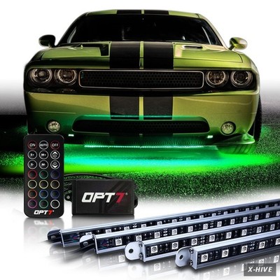 Neon Light Kits OPT7 Aura RGB Aluminum Car Underglow Kit Remote Control Rigid 4