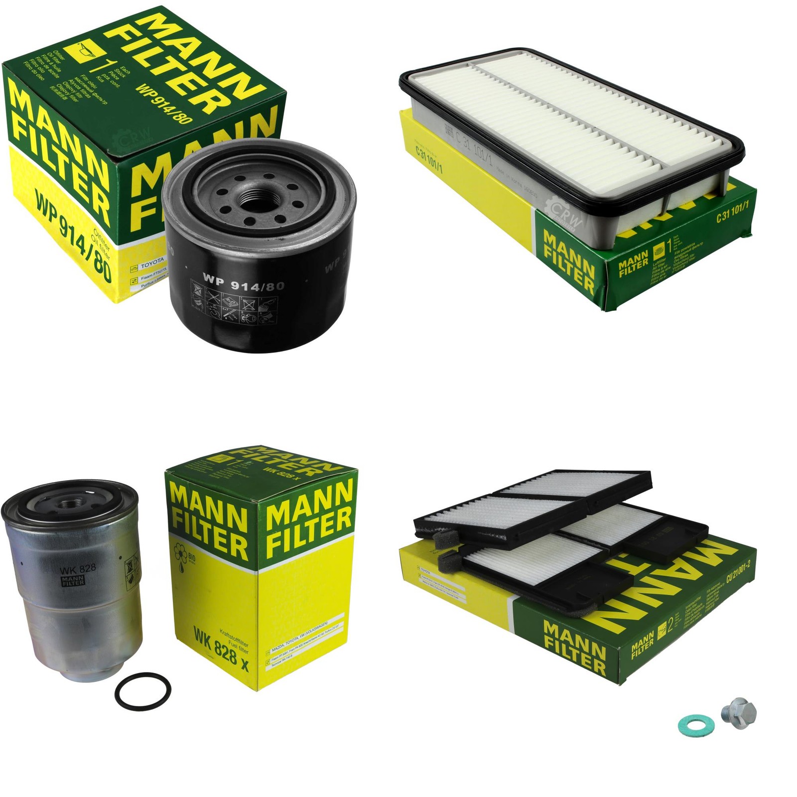 MANN-FILTER Inspektionspaket Filterset FüR Toyota Carina E Stufenheck 2.0 D-image