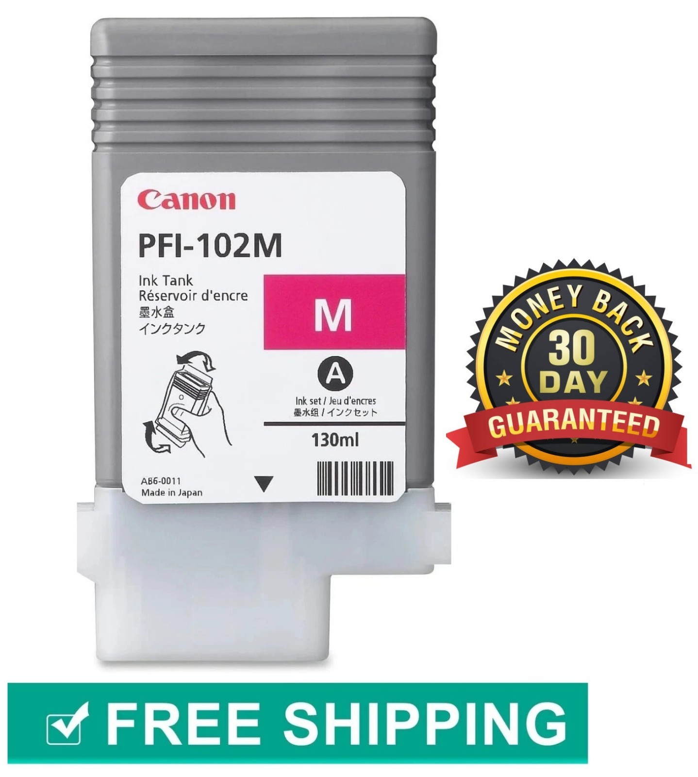 Canon PFI-102M Magenta Ink Cartridge Genuine OEM for IPF500 IPF600 IPF700