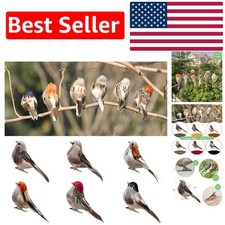 Charming 6pcs Foam Feather Birds - 3.9-Inch Realistic Ornaments for Crafting Joy