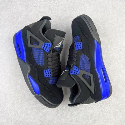Jordan 4 Retro Black Blue Thunder Men's Size US 7-12