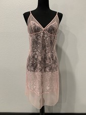 Victoria's Secret Pink Lace Slip Dress Lingerie Sz M