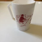 Vintage Hazel Atlas 5oz Milk Glass Little Red Riding Hood Cup Mug w Handle E3