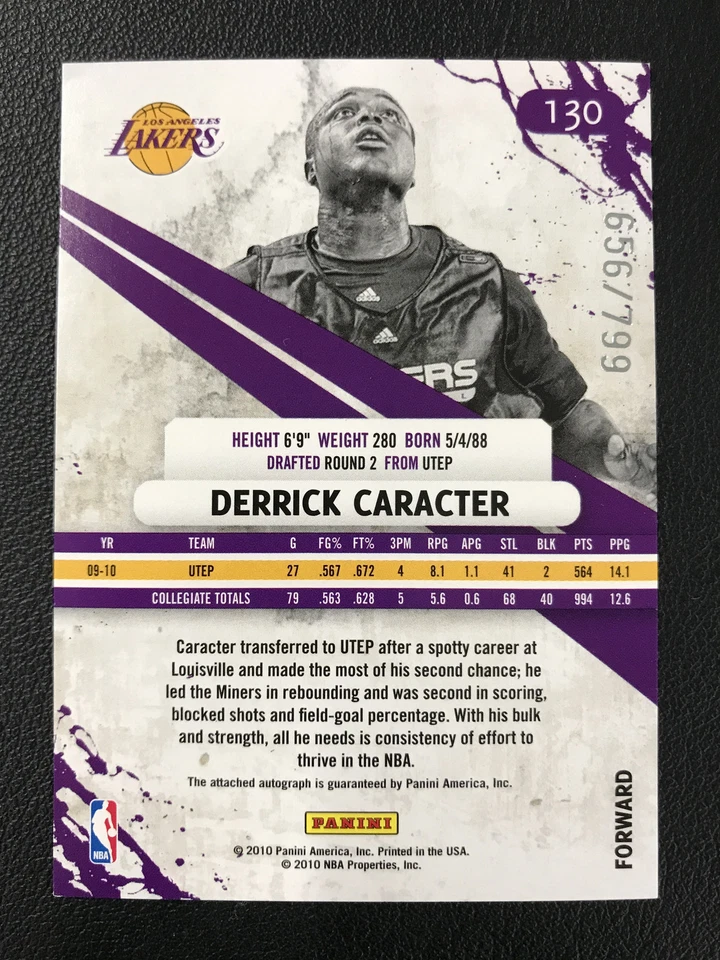 2010-11 Panini Rookies & Stars Longevity #130 Derrick Caracter Rookie Auto /799 - Image 2 of 2