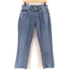 Zara Women Jeans Straight Leg Size 6 Blue Medium Wash Distressed High Rise