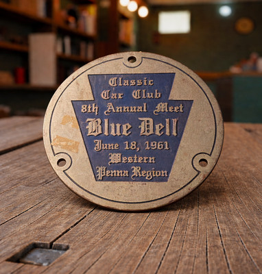 Vintage Classic Car Club Blue Dell Badge 8th Annual Meet 1961 Western Penna