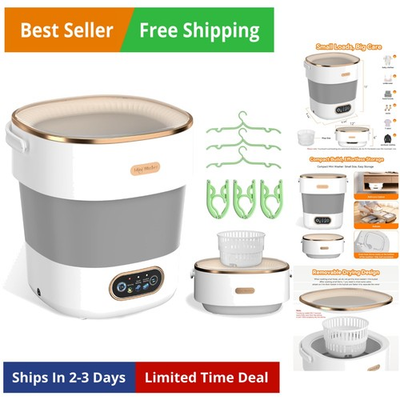 #ad #ad Portable Washing Machine Folding 16L Mini Washer and Spin Dryer With Hanger... $107.92