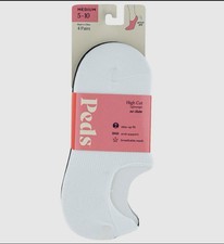 Peds Women's Sport Performance Hi-Cut Soft Nylon 4pk Liner Socks - White/Black