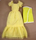 Magic Curl Barbie yellow Dress & Robe Mattel vtg 80s 1981