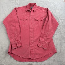 Vintage Wrangler Brushpopper Shirt Mens 15.5 35 Pink Regular Fit X-Long Tails