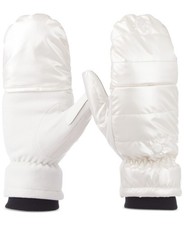Isotoner Signature Sleek Heat Flip Touchscreen Mittens Women's L/XL Ivory