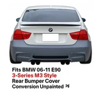Fits BMW 06-11  E90 3-Series M3 Style Rear Bumper Cover Conversion Unpainted PP