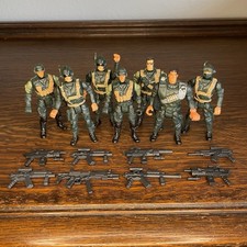 Vintage Polyfect Toys JA-RU Army Command Strike Team Action Figure Lot 7 W/ Guns