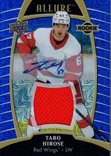 2019-20 Upper Deck Allure Jersey Auto Blue Line #75 Taro Hirose Jersey /99 HKY