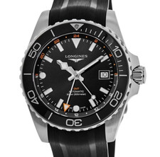 LONGINES Uomo HYDROCONQUEST Diver 300m GMT 43mm Ref. L3.890.4.56.9 SET COMPLETO