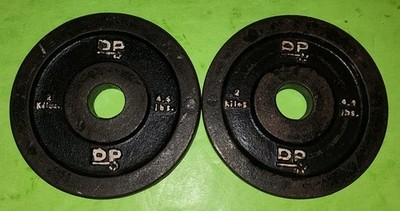 2 Vintage DP 2 Kg 4.4 lb Weight Plates 1  Standard Cast Iron