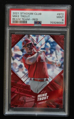 2021 Topps Stadium Club Mike Trout Beam Team Red 1 in 10 Case Hit #BT-2 PSA 9