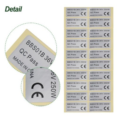 Aufkleber E-Bike Elektrofahrrad Für BAFANG PVC Silber 45 X 23 Mm 48 V 750 W