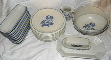 Pfaltzgraff YORKTOWNE Blue Dishes Lot 22 pcs PLATES Mixing BOWL Corn Cob Butter