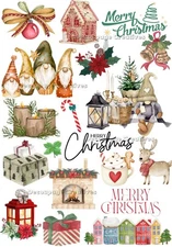 Christmas Elements 2 | A4 Rice Paper | Paper for Decoupage | Decoupage Creatives