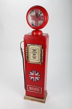 point-home Design-Schrank "Zapfsäule" mit Uhr + Licht, Retro, rot, 110cm