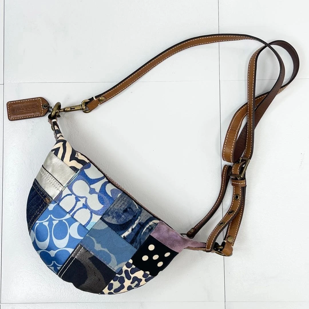 Coach Patchwork Denim Exterior Shoulder Bags Bags & Handbags for