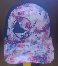 reel legends pink splatter snapback hat